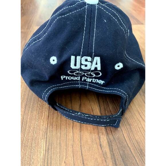 BMW USA Olympics Hat Baseball Cap Adjustable Strap Back Navy Blue Adult EUC - Picture 3 of 6